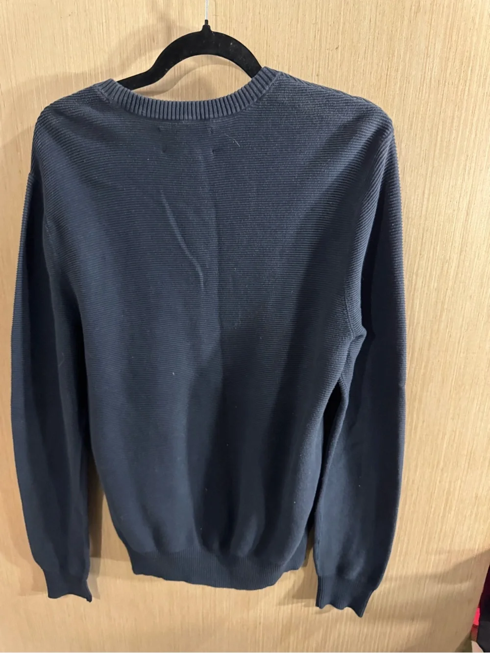 Original Penguin Men's Dark Blue Ribbed Crewneck Sweater Size Medium